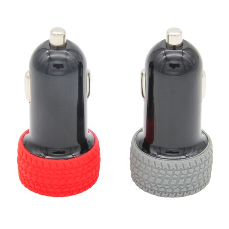 Mobilespec Single 2.1A USB 12-Volt/DC Chargers PDQ, Gray & Red MBS01193PDQ